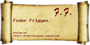 Fodor Frigyes névjegykártya